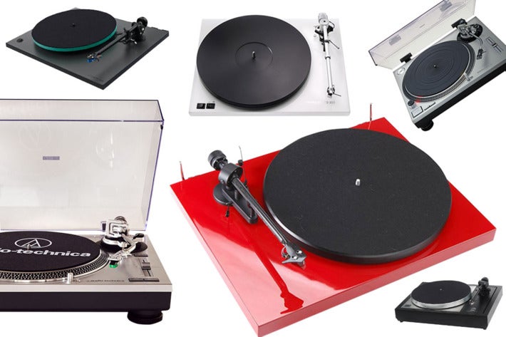 Collage of various turntables.